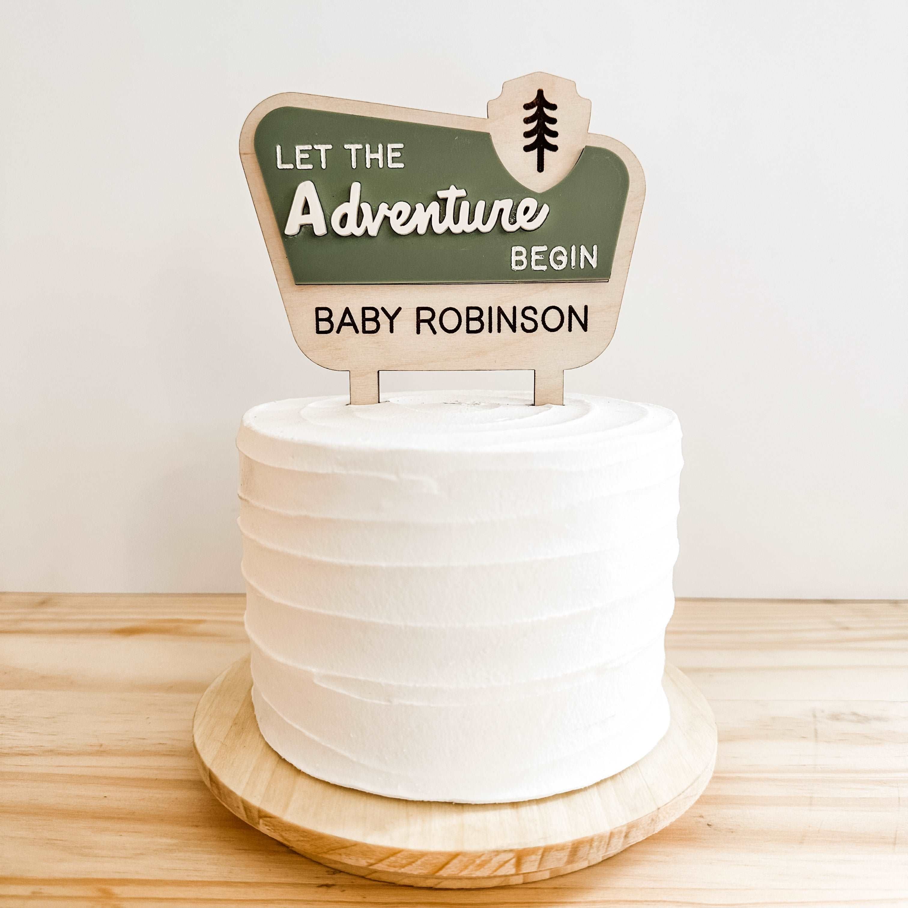Let the Adventure Begin Baby Shower Cake Topper – Hartwood Design