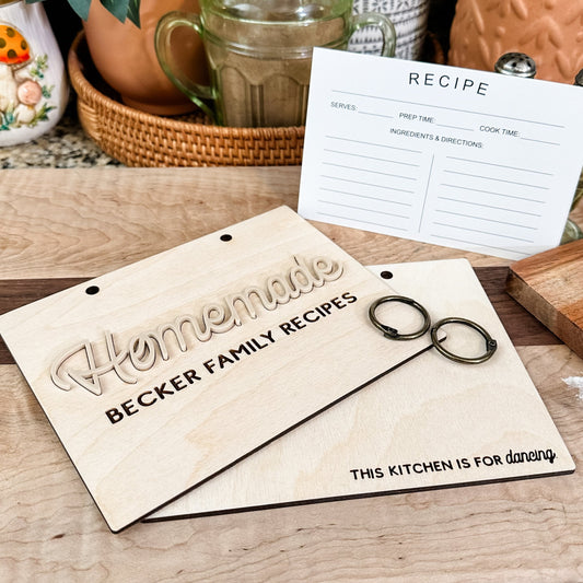 Personalized Wooden Cookbook Recipe Card Holder
