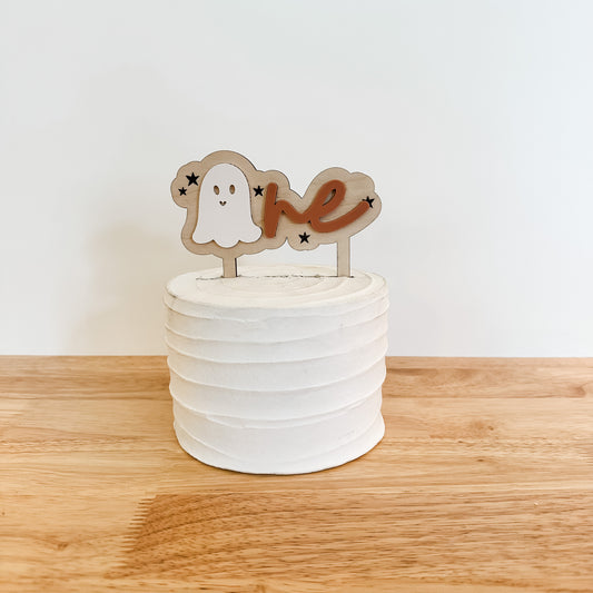 Spooky One Ghost One Cake Topper