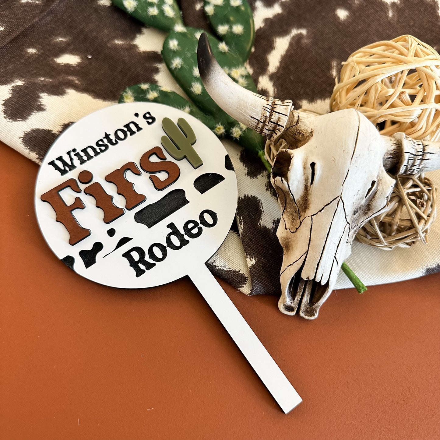 First Rodeo Personalized One Cake Topper