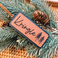 Leather Christmas Stocking Tag w/Tree - Hartwood Design