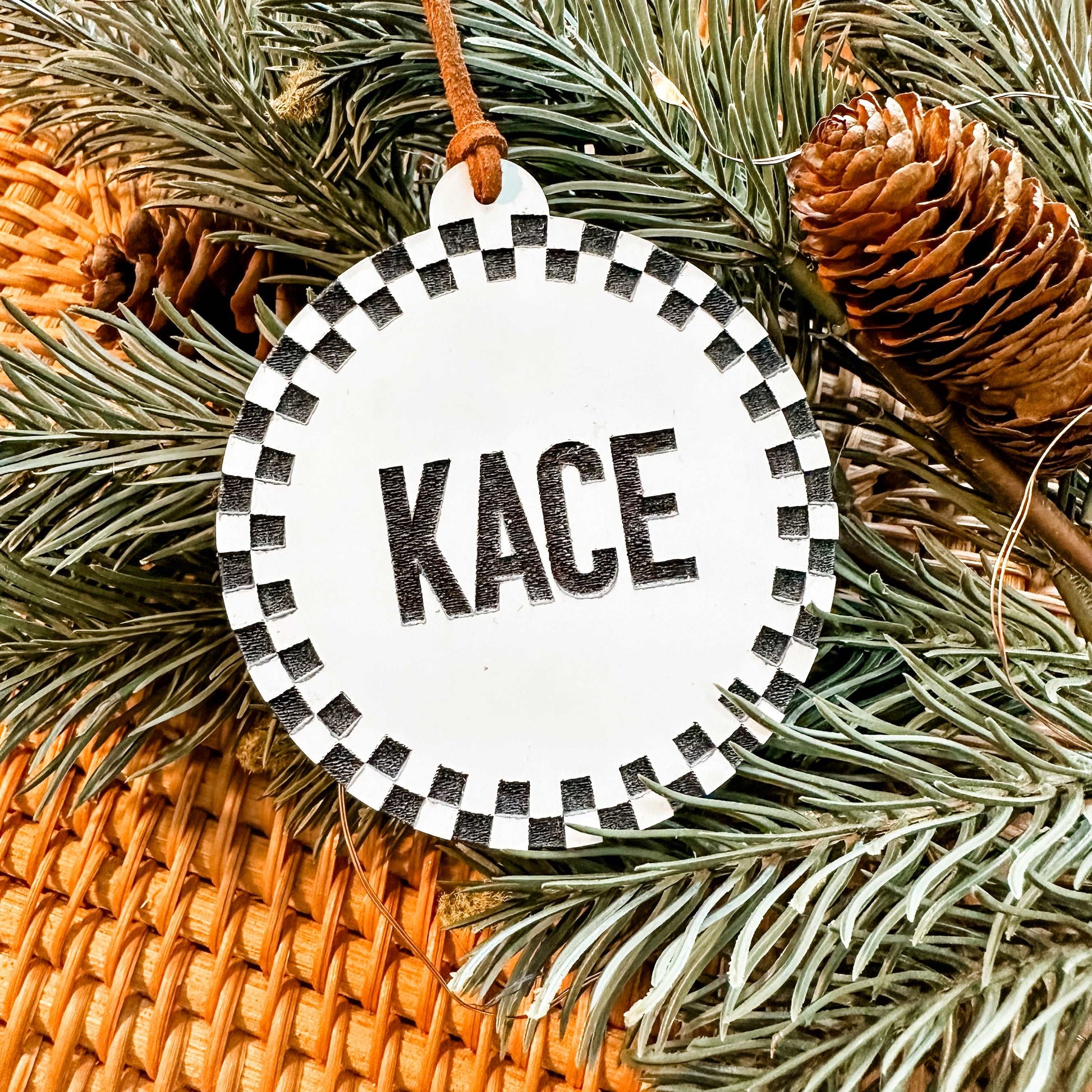 Checkered Ornament/Stocking Tag *Lacey Dilworth Collaboration* - Hartwood Design