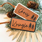 Leather Christmas Stocking Tag w/Tree - Hartwood Design