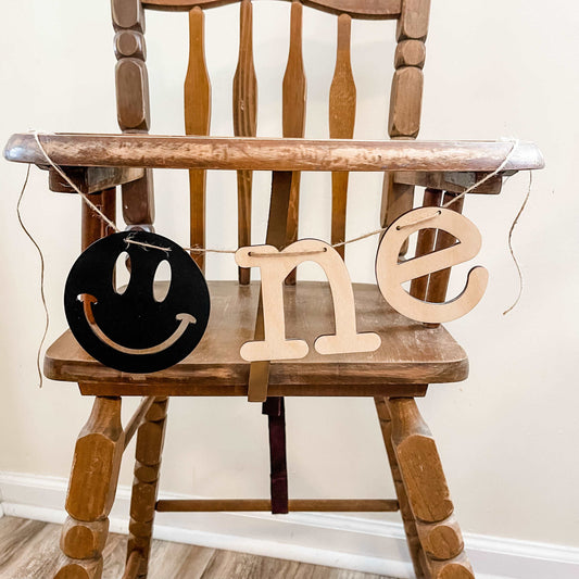 First Birthday Smiley Face High Chair Banner - Hartwood Design