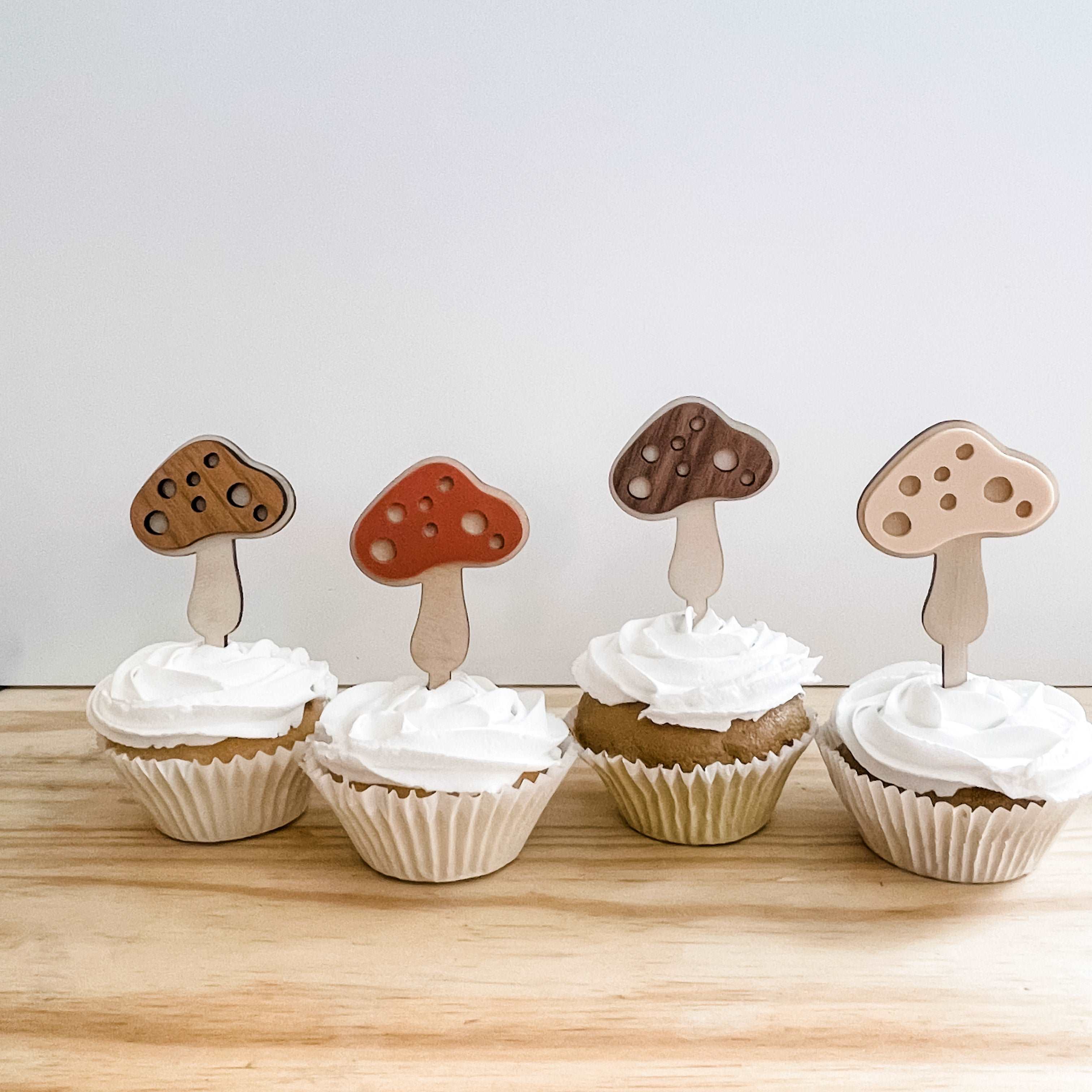 30 Pcs Foam Topper Mushroom Cake Toppers Fake Mushrooms Decors Cupcake  Picks Sticks Baby