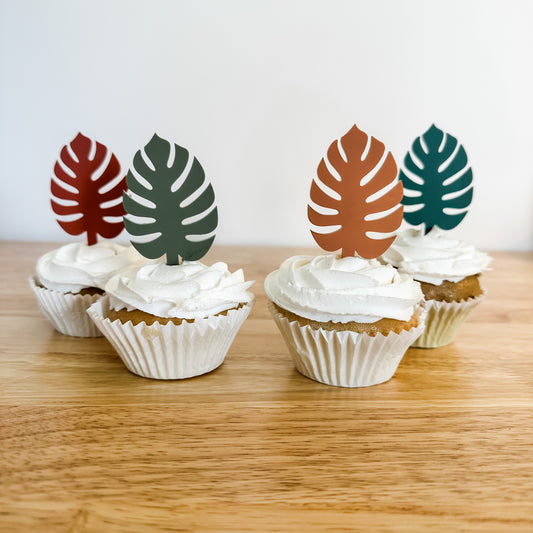 Tropical Leaves Cupcake Topper